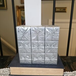 IKEA Silver Gift Cube Ornament Decor 601.092.43 Miniature Modern Christmas